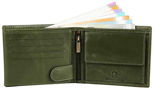 WildHorn Leather Men's Wallet (WH1173), GREEN CRUNCH, Classic4