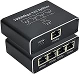 Répartiteur Ethernet 1 en 4 : répartiteur de câble Ethernet 1000 Mbps, 1 en 4 sorties, résout le problème d'un câblage insuffisant. Il peut diviser un port Ethernet en quatre ports, de sorte que quatre appareils peuvent utiliser une seule ligne Ethernet en même temps, ce qui simplifie et étend vos paramètres réseau. Remarque : assurez-vous que l'entrée réseau est une entrée Gigabit ou non et si le routeur est configuré pour limiter le flux de données ou non.