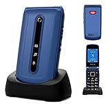 【Bequemes Aufladen】Das seniorenhandy verfügt über eine basisstation zum aufladen, die durch einfaches einsetzen aufgeladen werden kann. Dadurch wird das problem des aufladens bei älteren menschen gelöst. Und es hat die funktionen von kamera, bluetooth, taschenlampe, wecker, taschenrechner und FM Radio.