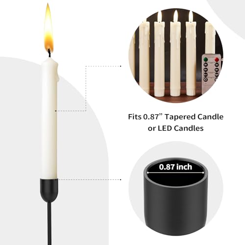 ChefBee Black Tall Candle Candlestick Holder, 3PCS Taper Pillar Candle Sticks Stand Holders Decor, Centerpiece Dining Table Wedding Festive Fireplace Mantle Vintage Room Decorations, Housewarming Gift - Image 5