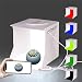 Produktbild JHS-TECH Mini-Fotostudio-Zelt, verstellbare Helligkeit, 22,9 x 22,9 cm, Faltbare LED-Beleuchtungsbox mit 6 Farben für Fotografie, integrierte 2 Stück 6000K LED-Streifen