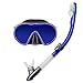 ACOMG Occhiali da Sub con Occhiali Anti-Appannamento e Snorkel Dry Impermeabile, Maschera Subacquea Anti-perdite, Materiale in Silicone Alimentare, buona Trasmissione Luminosa, Multicolore,Blue