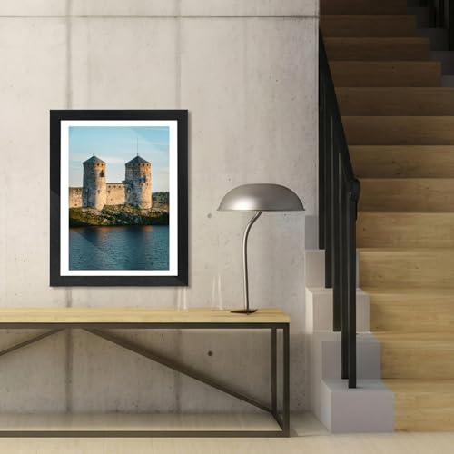 Image of HOUSE DAY 3 Pack 16x20 Poster Frame Wood and Polished Plexiglass, 16 x 20 Picture Frame Black without Mat or 12x18 with Mat, Horizontal or Vertical Wall Mounting 16x20 Poster Frames for Large Size Picture