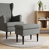 LoogCape Klappbarer Hocker Dunkelgrau 55 x 35 x 41 cm Stoff, platzsparend, tragbar, stabil, für Wohnzimmer, Küche, Garten, Camping, Büro, ideal zum Sitzen, Entspannen, Gäste