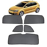 ZJIEX Tendine Parasole Auto Bambini Parasole per Finestrini Laterali per Polo 6R MK5 Hatchback 2009-2017 Tendine Parasole Protezione UV Tende Magnetiche Nero,Rear+Triangular+Back-windscreen-5PCS