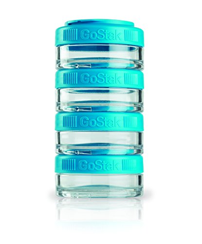 BlenderBottle GoStak Twist n' Lock Storage Jars, 40cc 4-Pak, Aqua