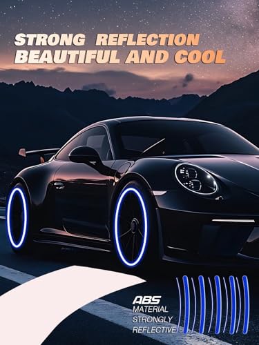 Image of Maicican Blue a Reflective PVC Wheel Eyebrow Stickers, Set of 20, Night Safety Warning, Anti-Scratch, Waterproof, Outdoor Use