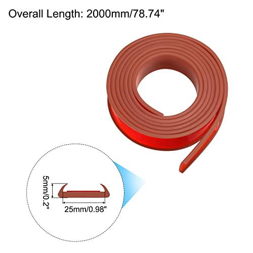 Image of uxcell U Shape Furniture Edge Banding, 2M Self Adhesive Flexible Edging Trim, 5x25mm TPE Edge Guards for Cabinets Furniture Repair Restoration, Brown