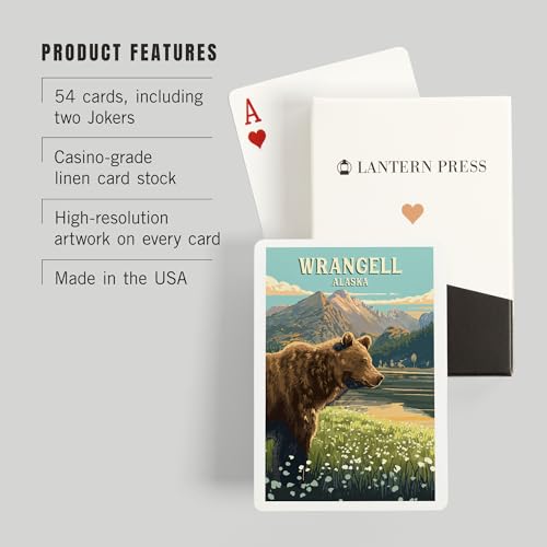 Lantern Press Wrangell Alaska 52 naipes póker para adultos miniatura 3