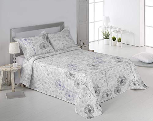 Secaneta Stilia, Colcha Bouti Estampado Primavera/Verano + Cojines A Juego, Delion (250X270 Cm/Cama 150), Multicolor, 250 X 270 Cm