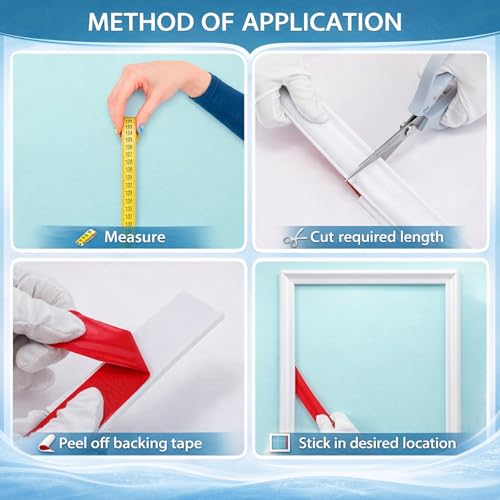 Moldura de pared autoadhesiva panel flexible pintable de 3m x 23mm para protección 5