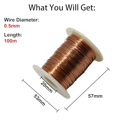 Kupferlackdraht,Lackdraht,Kupferdraht Isoliert,Kupferspule,Kupferlackdraht 0,5mm,100m