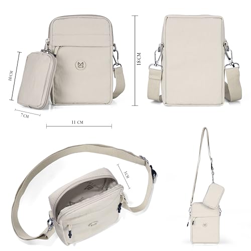 Image of BAG IN Small Crossbody Bag for Women with Detachable Pouch - Multi-Color Travel Shoulder Bag, Light weight Phone Purse with Adjustable Strap