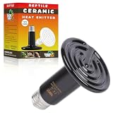 LUCKY HERP Reptile Heat Lamp - 100W Ceramic Heat Emitter Reptile Heat Lamp Bulbs (1 Pack), No Light Ceramic Heat Bulb, Heat Lamp for Reptiles Amphibian Chicken Pet Brooder Coop Lizard Turtle