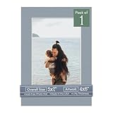 CountryArtHouse Mid Grey Picture Frame Mat for 5x7 Frames - Fits 4x6 Photos - 1 Mat