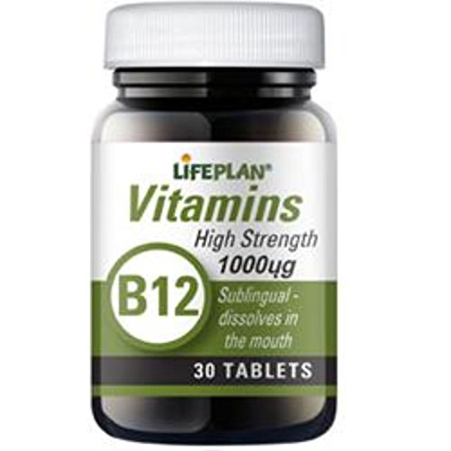 Lifeplan Vitamin B12 1000mcg. One month's Supply. Vegetarian & Vegan. Reduces Tiredness & Fatigue