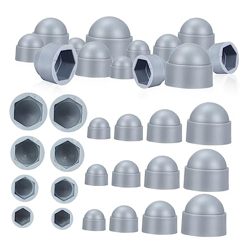 FUNOMOCYA 40pcs Hexagon Nut Caps Plastic Nut Covers for Home Auto Construction Reusable Scratch Resistant Weather Resistant