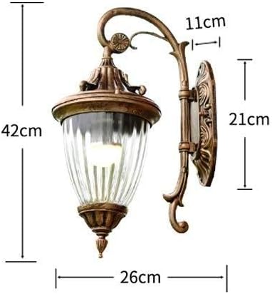 KUYT Sconce Fictuur Die-Slagende Wandlantaarn Down Lamp Traditionele E27 Glazen Outdoor Waterdicht Landschap Wand Sconce Licht Alumivintage Courtyard Garden Terrace Streetlight Ip55 Rated Binnen/Bronz photo 3