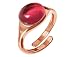 Produktbild Gemshine Damenring 925 Silber, vergoldet oder rose mit rotem fuchsia Quarz Edelstein - Größenverstellbar - Nachhaltiger qualitätsvoller Schmuck Made in Spain, Metall Farbe:Silber rose vergoldet