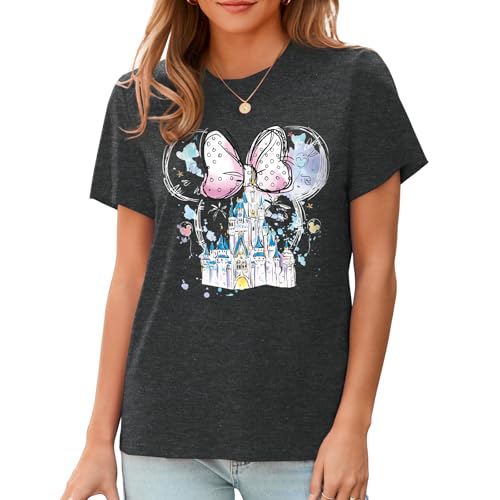 Magical Shirt for Women Magic Kingdom T Shirt Family Vacation Tee Princess Castle Casual Short Sleeve Tops2