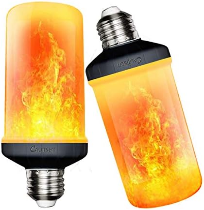 CALMSEN LED Flame Effect Light Bulbs, E26 E27 Flickering Fire Light Bulbs with 4 Modes, 3W Flame Bulb for Christmas, Home Decor, Party, Restaurant, Outdoor - 2 Pack …