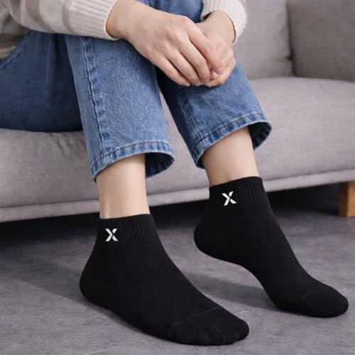 Image of RECKZOZ Men's Cotton Blend Ankle Length Socks, Multicolour, Free Size, Breathable, Casual Wear, 5 Pair