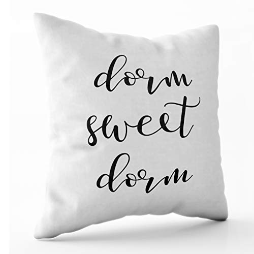 Shorping Zippered Pillow Covers Pillowcases 16X16 Inch Modern Typography Black and White Dorm Sweet Dorm Decorative Throw Pillow Cover,Pillow Cases Cushion Cover for Home Sofa Bedding