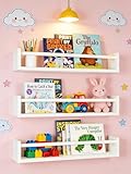 Juego de 3 Estantes de Pared de Madera Infantil, Blanco