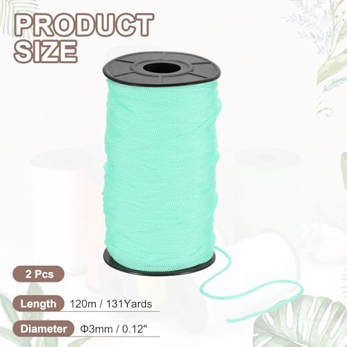 Cordon macramé 3mm pour fabriquer des sacs bohèmes et décorations murales bleu vert