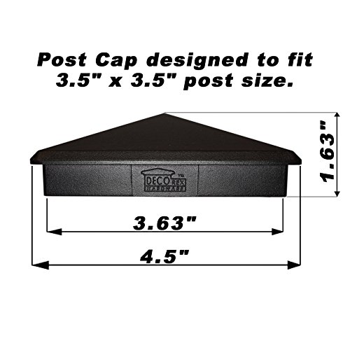 3.5" x 3.5" Heavy Duty Aluminium Pyramid Post Cap for True/Actual 3.5" x 3.5" Wood Posts - Black (Works ONLY with Actual 3.5" x 3.5" Posts. Will NOT Work with Actual 4" x 4" Posts)