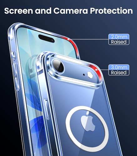 Image of Mkeke Magnetic Designed for iPhone Air Case Clear, [Compatible with MagSafe] [Not Yellowing] [Military-Grade Drop Protection] Protective Case for iPhone 17 Air Case with Shockproof Bumper 2025