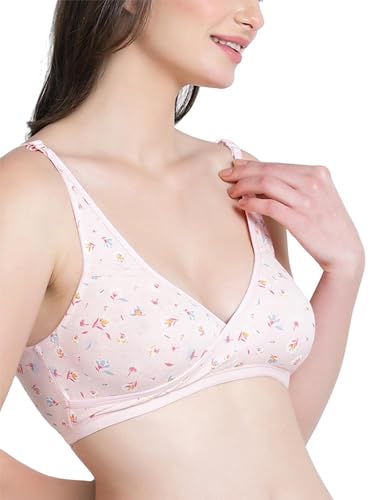Image of Inner Sense Organic Cotton Bamboo Nursing Bra for Women I Overlap Feeding Bra with High Coverage and Wire-Free Design I Sleep Maternity Wear Without Padding