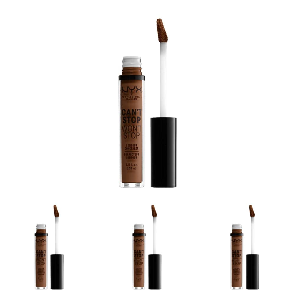 NYX PROFESSIONAL MAKEUP Cant Stop Wont Stop Contour Concealer 24h Full Coverage Matte Finish - Mocha Pack of