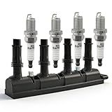 OYEAUTO UF669 Ignition Coil and 1675 Iridium Spark Plugs Set of 4PCS Compatible with Buick Encore 2013-2022&Chevrolet Sonic 2012-2020/Trax 2015-2022/Cruze 2011-2019&Cadillac ELR 2014-2016 1.4L L4
