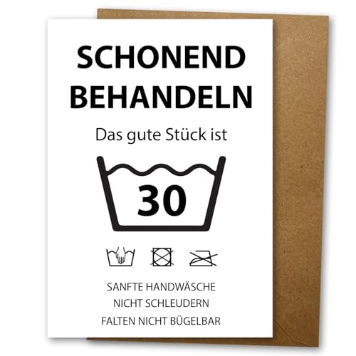 LIEBEVON Geburtstagskarte 30. Geburtstag Karte - Schonend Behandeln - Grußkarte mit Umschlag A6 lustig