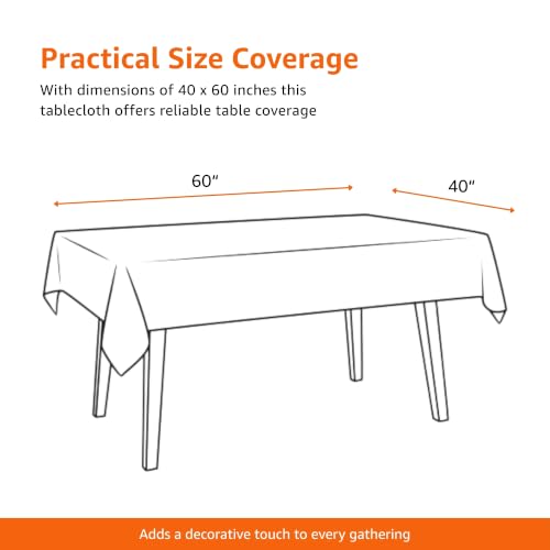 Image of Amazon Basics Tablecloth for Dining Table Cover, Microfiber Fabric Rectangle Tablecloth, 40x60 Inches 4 Seater (Teal Floral, 4 Seater)