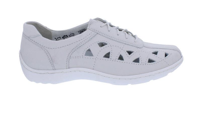 Waldläufer Halbschuh Henni 496003-139-297, Glattleder, gebrochenes Weiß, Weite H, ProAktiv Fußbett zum Wechseln Weiß