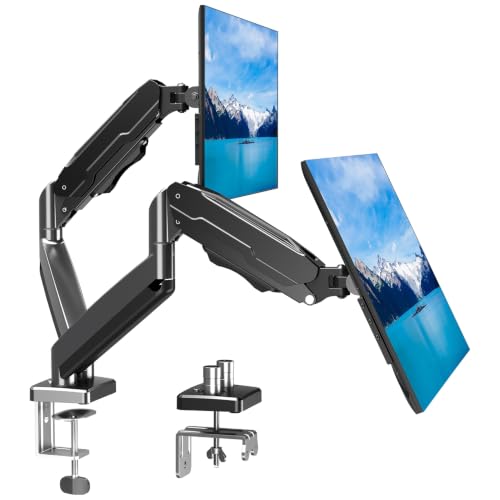 Brazo de pantalla de movimiento completo y ajustable para 2 monitores