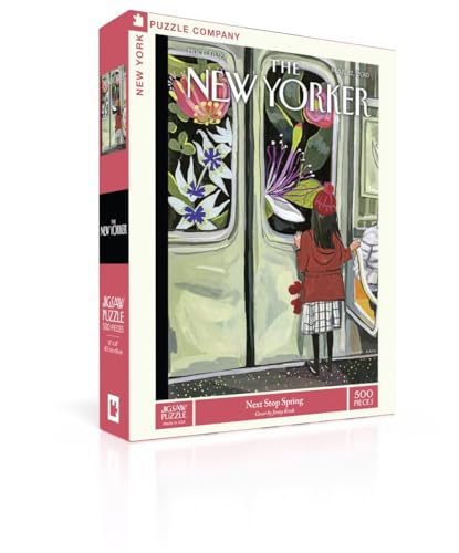 Rompecabezas de 500 piezas New Yorker Next Stop Spring de New York Puzzle Company por Jenny Kroik miniatura 1