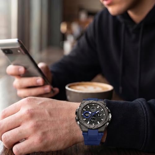 Image of V2A Stryke-VOLTRIX 5130 Analog-Digital Sports Watch for Men | Layered Dial Design | Bold Urban Performance Watch with 50M Water Resistance, Alarm, Stopwatch, Day-Date & Backlight