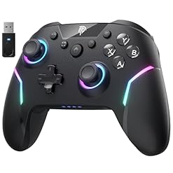 EasySMX X20 Wireless Controller PC mit RGB, Bluetooth Controller mit 2 in 1 Trigger & abnehmbare Hall Joystick & Mechanische Tasten, 6 Achsen Gyro, Kompatibel mit PC/Switch/Handy-Schwarz