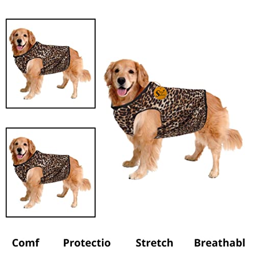 Image of Sage Square Crazy Printed Dog T-Shirt, Trending Dog T-Shirt, Ultra Soft & Light Weight, Comfortable & Breathable Dog Apparel, Trendy Outfit (Cheetah Print) (XXLarge - 28inch)