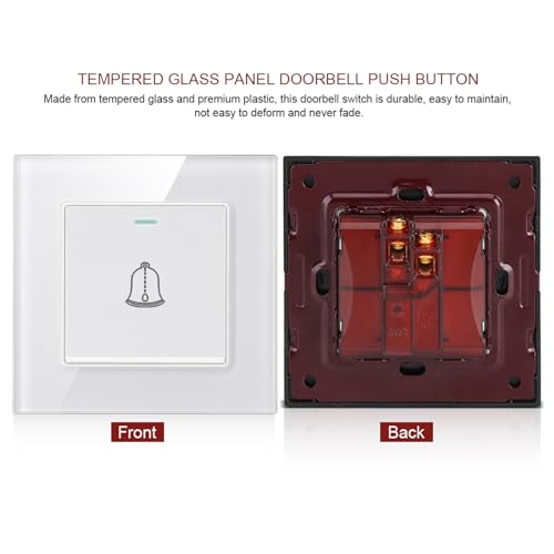 Klingeltaster, Türklingel Schalter Klingelknopf Außen Druckknopf Türklingel Schalter Türklingelschalter mit Schrauben 220~250V Klingeltaster Unterputzmontage Home (Weiß)