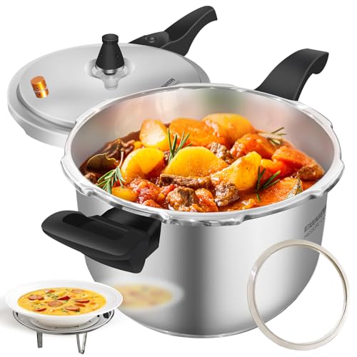 Stainless Steel 5L Pressure Cooker with Steamer Basket