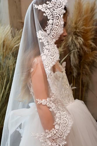 Girls First Communion Veils Mantilla Chapel Veil Latin Mass Church Veil4