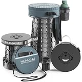NUMANU 2026 Upgraded XXL Collapsible Stool & 3IN1 Cushioned Carry Bag, 2.7'-19.7' Height Adjustable, Max 1,000lbs Portable Retractable Telescoping Seat, Foldable Camping Stool for Adults (XXL Round)