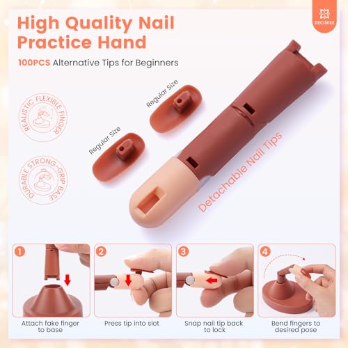 Kit de uñas profesional para principiantes con acrílicos y práctica miniatura 4