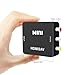 Runbod HDMI to RCA Converter, AV2Hdmi 1080P RCA Composite CVBS AV to HDMI Video Audio Converter Box for PS2 Wii Xbox VHS VCR Camera DVD Players, Support PAL/NTSC with USB Charge Cable (Black)
