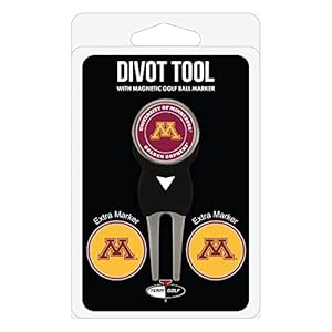 Team Golf NCAA Minnesota Golden Gophers Divot Tool Pack With 3 Golf Ball Markers Divot Tool with 3 Golf Ball Markers Pack, Markers are Removable Magnetic Double-Sided Enamel