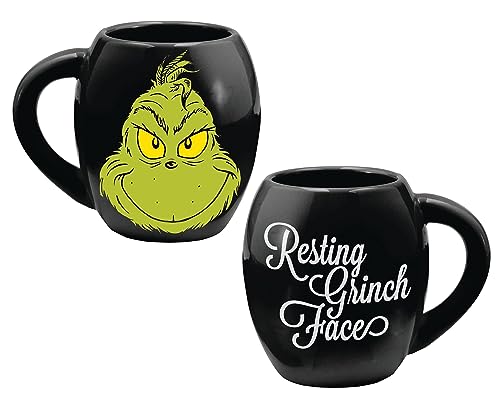 Caneca de chá Dr. Seuss The Grinch Resting Grinch Face Heat Reactive Color Changing Tea Coffee 590 m